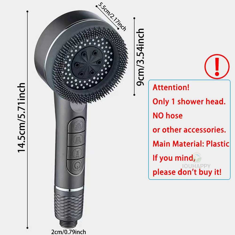 Adjustable 4 Modes Shower High Pressure Handheld Large Flow Massage Shower Spray Nozzle Universal Bathro Accessories Y251103