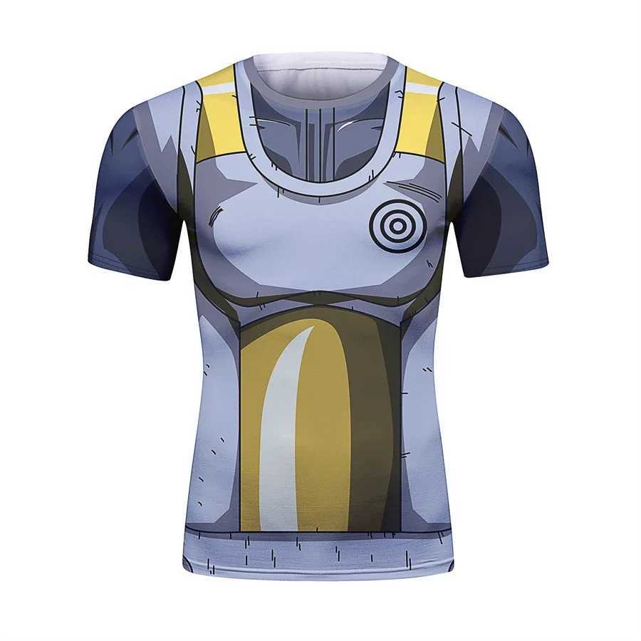 2025 3D printed plus size T-shirt mens compression role-playing Vegeta clothing sports fast drying breathable fitness outdoor running W250402