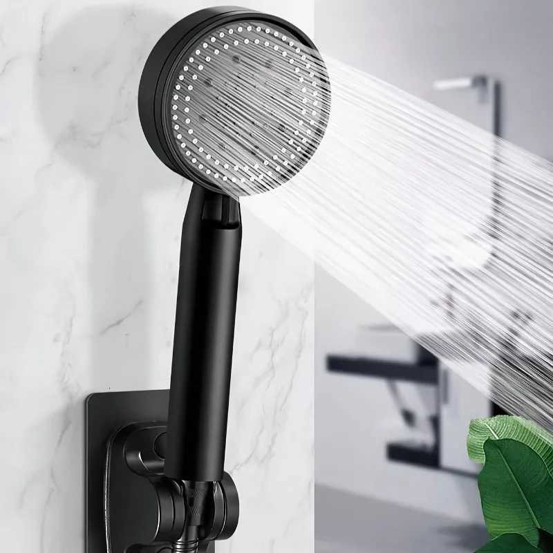HighPressure Handheld Shower with Stand and Hose 5 Adjustable Water Flow Modes Round Plastic Bathro Accessory Y251103
