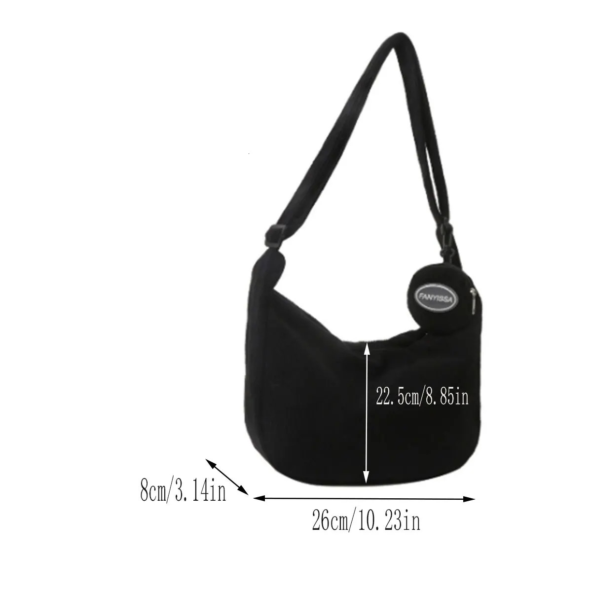 Black fashion simple corduroy womens bag texture child mother leisure single shoulder crossbody a package y251110