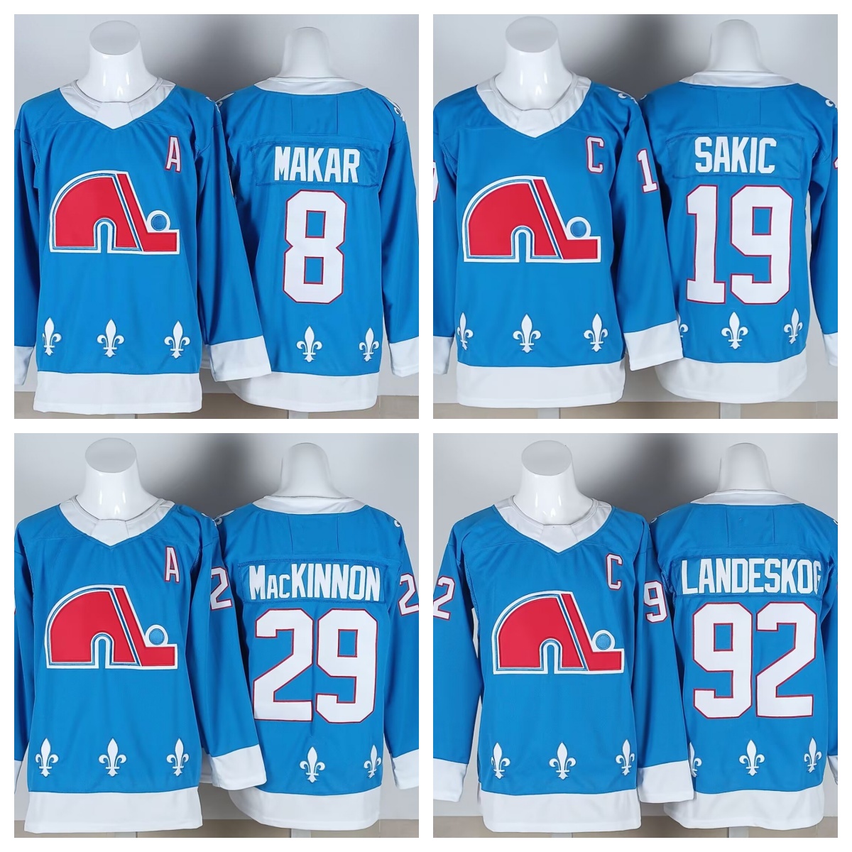 Hockey Jerseys MacKinnon 29 Makar 8 Landeskog 92 Sakic 19 New 2025 Blue Jersey Men's Size S-XXXL Stitched Jerseys