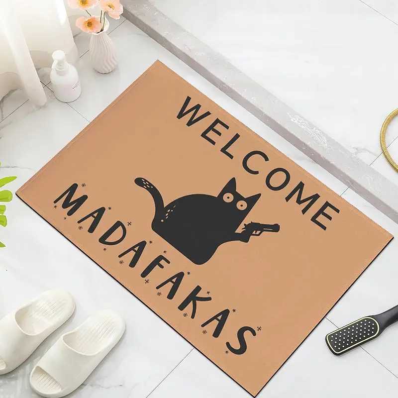 Dark Cat Welcome Madafakas Full Print Doormat Fun Doormat Home Decor Kitchen Bathroom Decor Give People Fun Gifts Fast Mats C251103