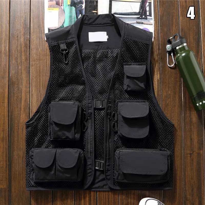 Men Fishing Vest Multi-Pocket Quick Dry Mesh Vest Outdoor Waistcoat X250403