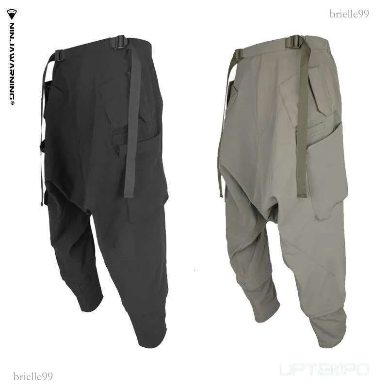 Men's Pants Ninjawarning Ultrawide Drawcord Convertable Cargo Drop Crotch Water Repellent Techwear Ninjawear Japanese Style