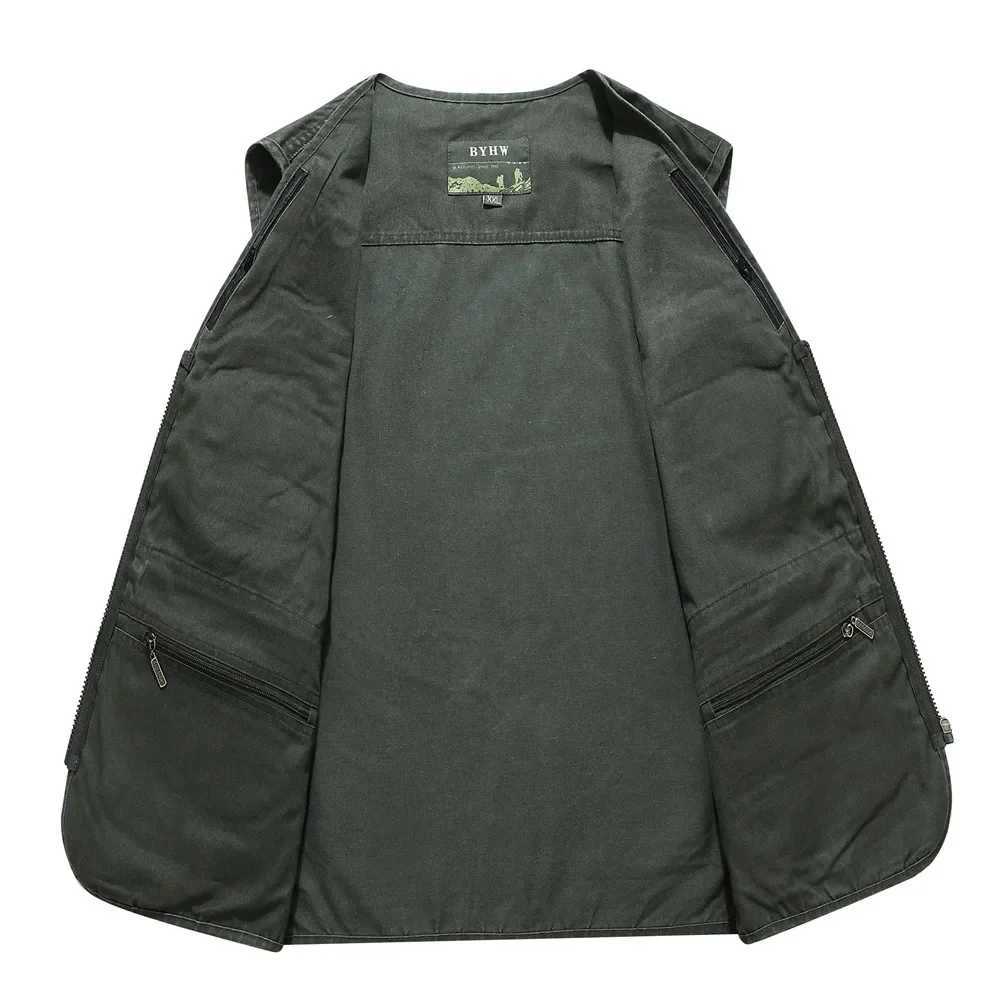 L-6XL Big Size New Men Multi Pocket Cotton Vest Casual with Many 14 Pockets Sleeveless Jackets Male Outdoor Photograph Waistcoat X250403