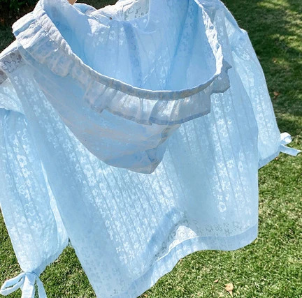 Girls summer coat sun protection clothing childrens lightweight hooded cute lace fashion solid color 250325z