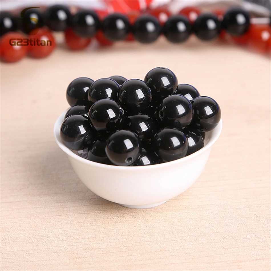 Black Agate Stone Stud Earrings for Women Mens Medical G23 Titanium Piercing Jewelry Simple Round Onyx Ball Ear Lobe Accessories C251103