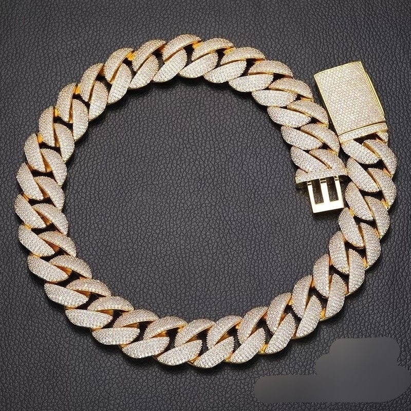 22mm Heavy Mossanite Jewelry For Men S Solid Sier Hip Hop Necklace VVS Moissanite Cuban k Chain