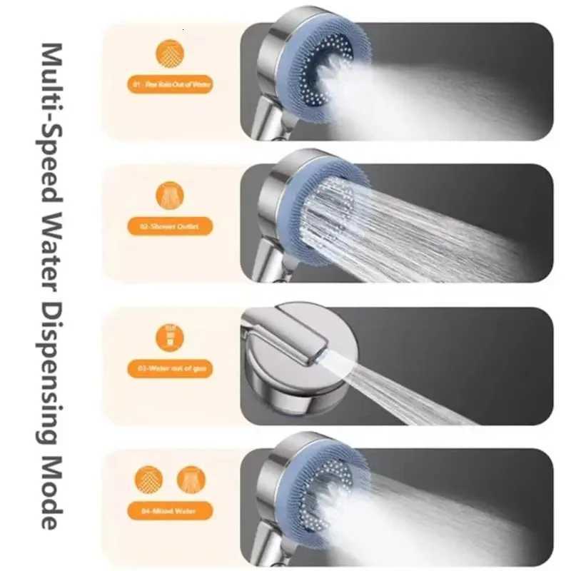 4 Modes Shower with Filter Element OneKey Stop High Pressure Shower Water Massage Shower Sprayer Y251103