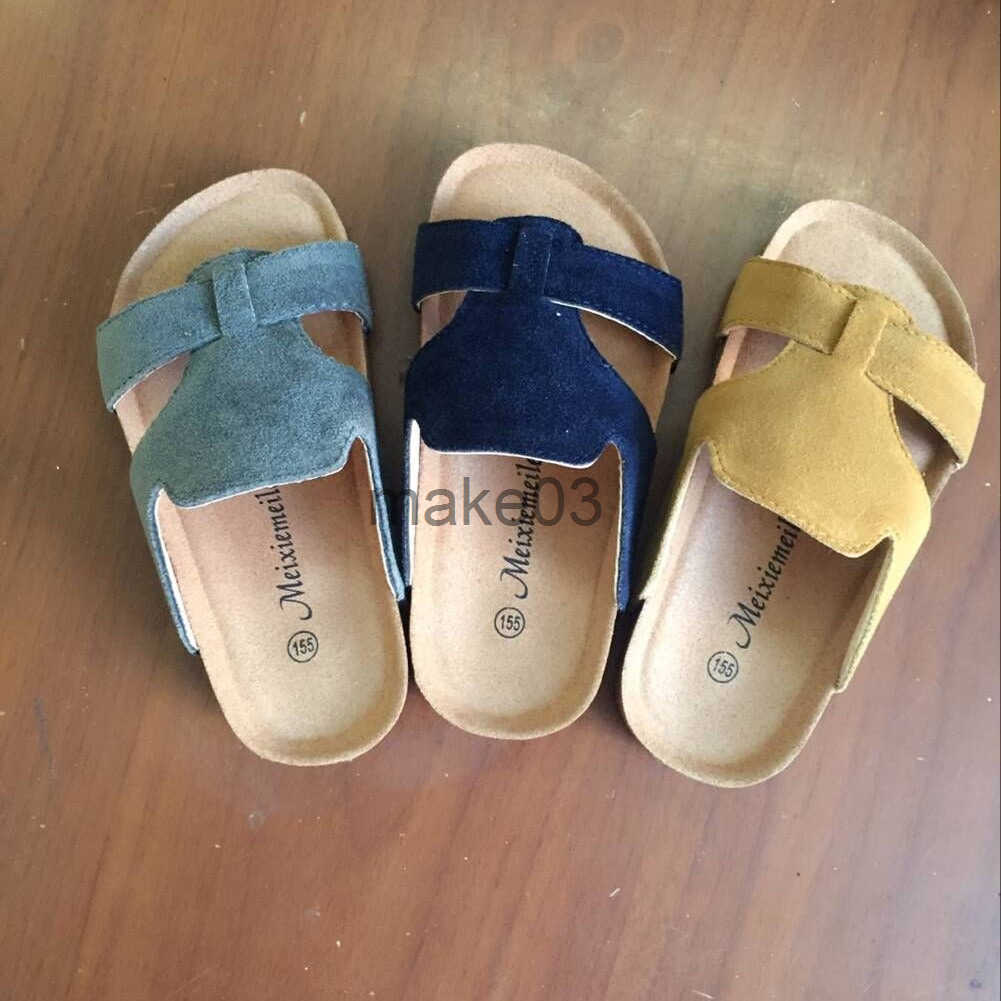 Handmade Childrens Slippers Summer New Wear resistant and Anti slip Cork Shoes Mens and Womens Sandals Cross Mirror J250403