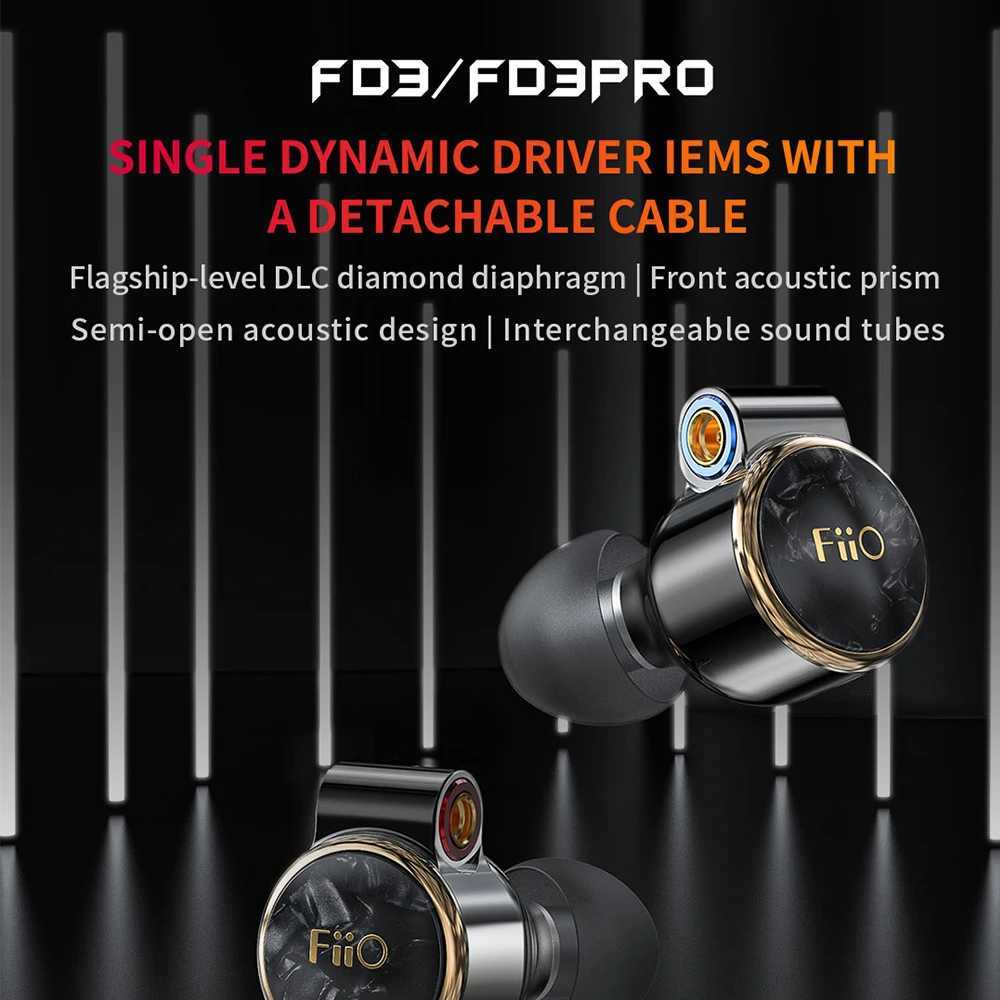 FiiO FD3/FD3 Pro 1DD Dynamic In-Ear Earphone Hi-Res Au set MMCX Detachable Cable DLC Diamond-Like Carbon Diaphragm IEM H251103