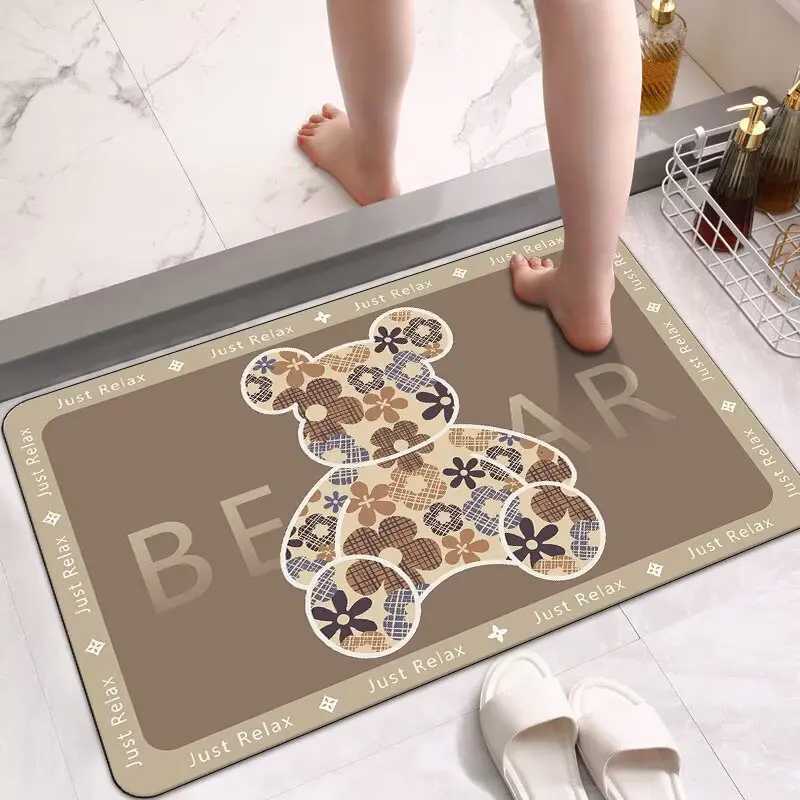 Bathroom floor matdiatom mud water-absorbing non-slip mat at the door of the bathroomhousehold foot matdoor toilet carpet mat C251103