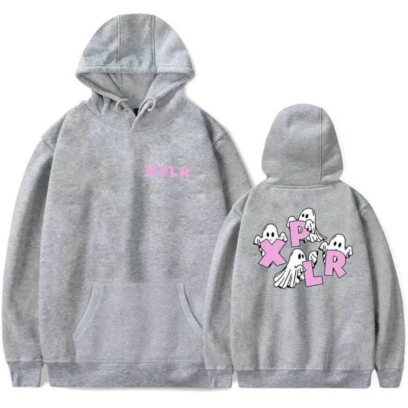 Xplr - Mens and womens long sleeved hooded sweatshirts unisex streetwear hip-hop style ghost print Sams and Colby Merch K251103