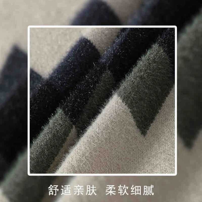 New Mens Half Turtleneck Knitwear Sweater Contrast Color Slimming Korean Warm Pullover Tops Casual Jacquard Pattern SweatersT251103