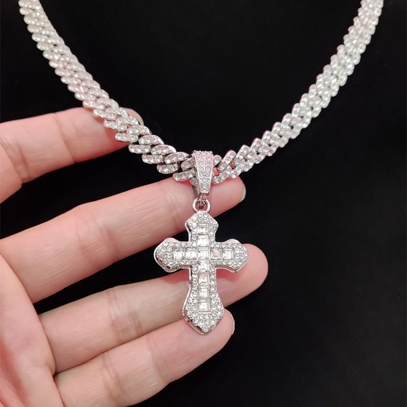 Arrived Hip Hop Cross Pendant Necklace Men Women Chain Iced Out Bling Necklaces HipHop Jewelry Fashion Gift 3 Styles 250402