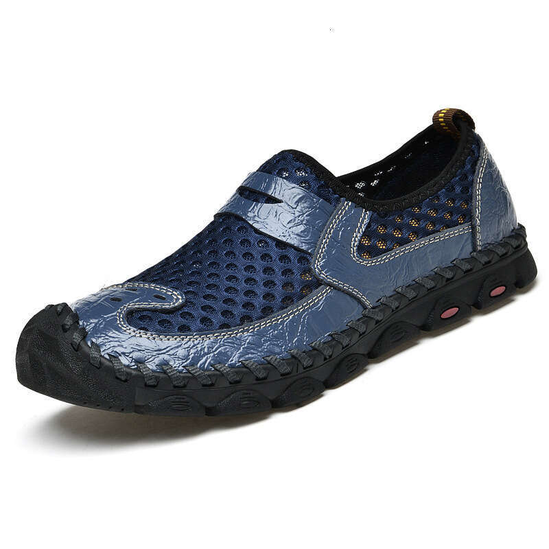 Summer Korean version trendy casual large round toe mesh shoes, men's outdoor low top breathable sports shoes