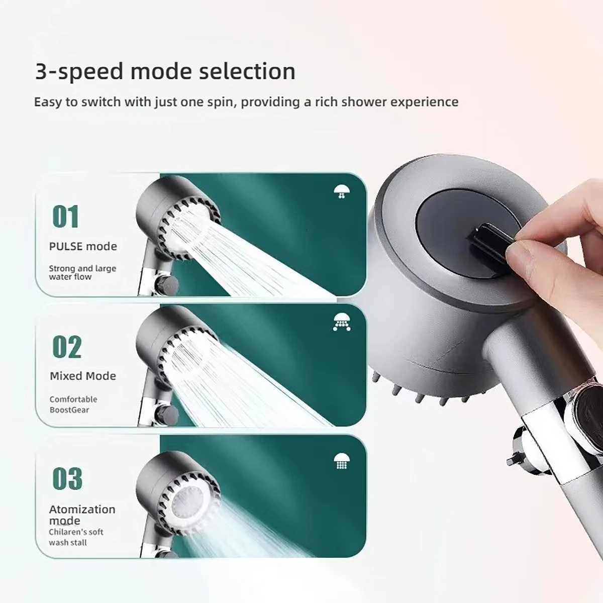 3speed hand shower with filter Highpressure hand shower 3 water modes ABS durable material Suitable for bathros Y251103
