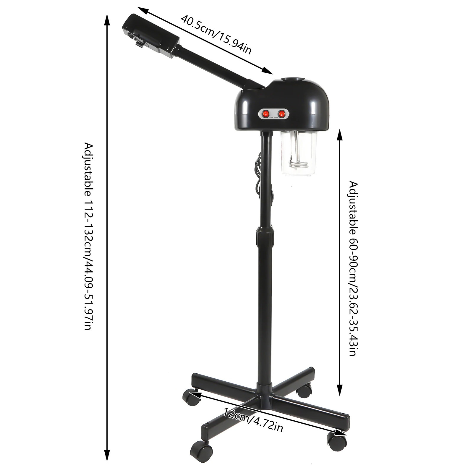 750ml Ozone Facial Steamer Height Adjustable Sprayer 360 Rotatable Movable Skin Care Equipment for Salon Beauty Spa WhiteBlack 251030