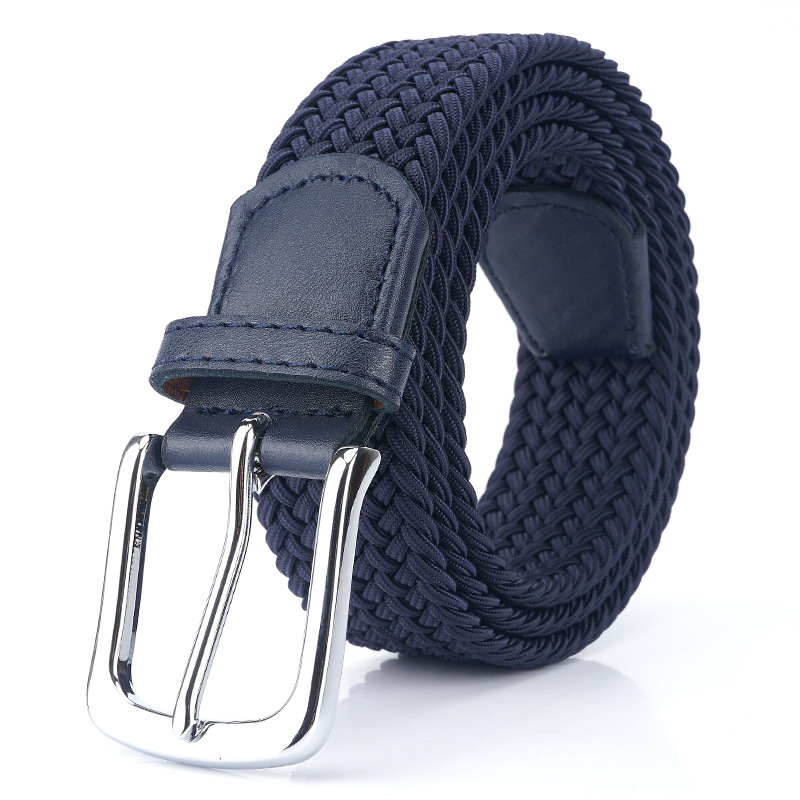 Unisex breathable woven belt New Leather Cowhide Mans Belt Fashion Metal Alloy Pin Buckle Adult Luxury Brand Jeans Business Casual Waist Male Strap Br - view 4