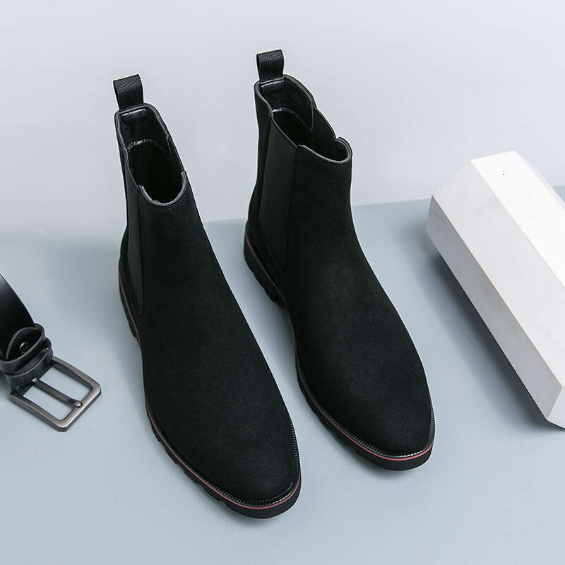 2024 Shoes Large Size New Chelsea Fashion Trend Boots Men's Leather
