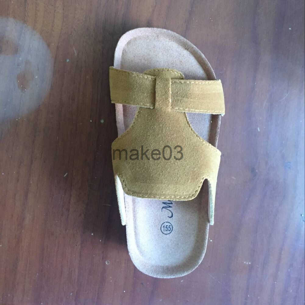 Handmade Childrens Slippers Summer New Wear resistant and Anti slip Cork Shoes Mens and Womens Sandals Cross Mirror J250403