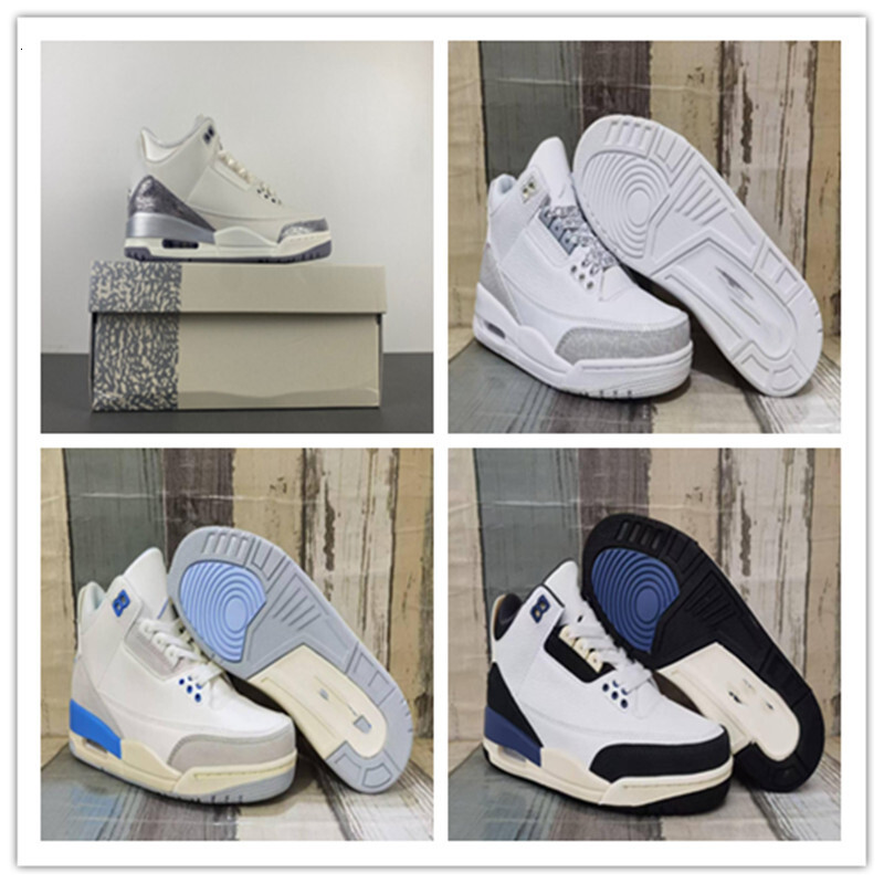 Shoes Basketball 3s Rares Chilees Red Valentine's Black Cat Men Women White Pink Blue Sneakers