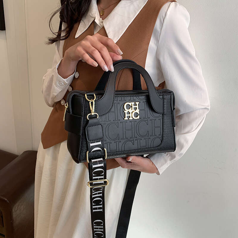 Women's Bags New fashionable simple CH letter embossed crossbody bag, elegant handbag, versatile and high-end feel