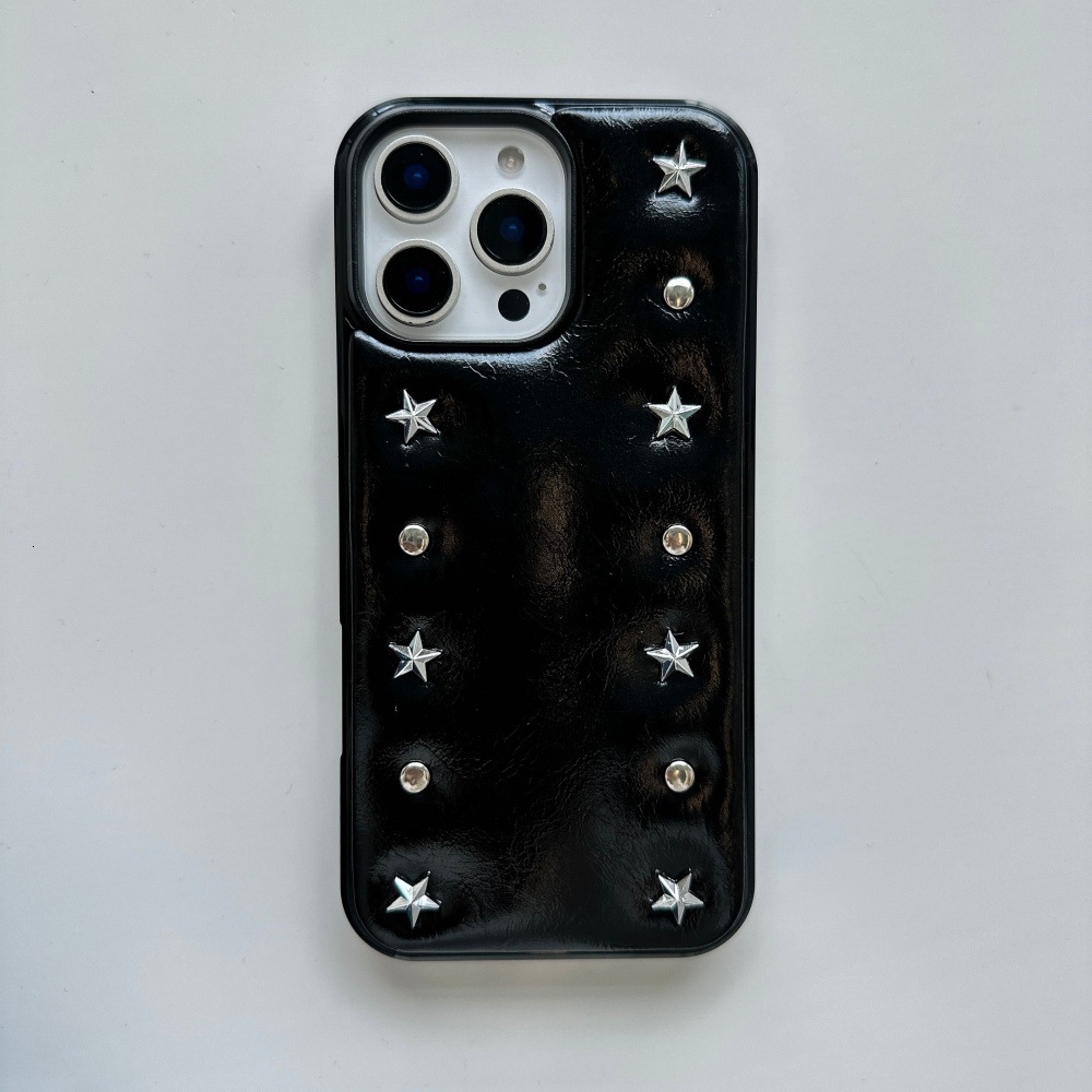Studded Star Bread Phone Case Compatible with iPhone 17/16 Personalized Solid Color iPhone 15/14 Pro Shockproof