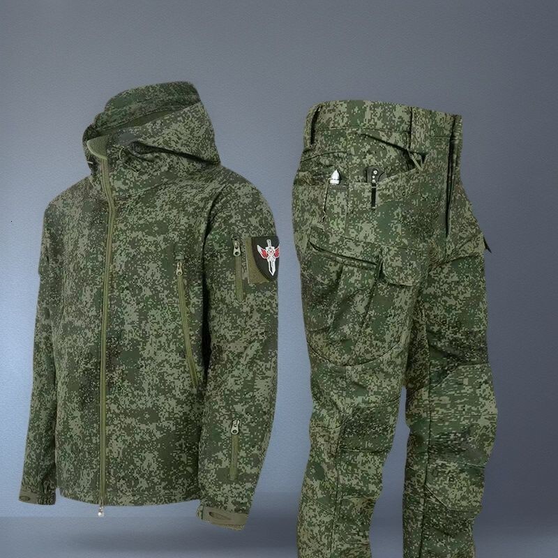 Pdd//camouflage suit new waterproof training tactical soft shell fish skin military fan outdoor installation windproof clothing - Res250228