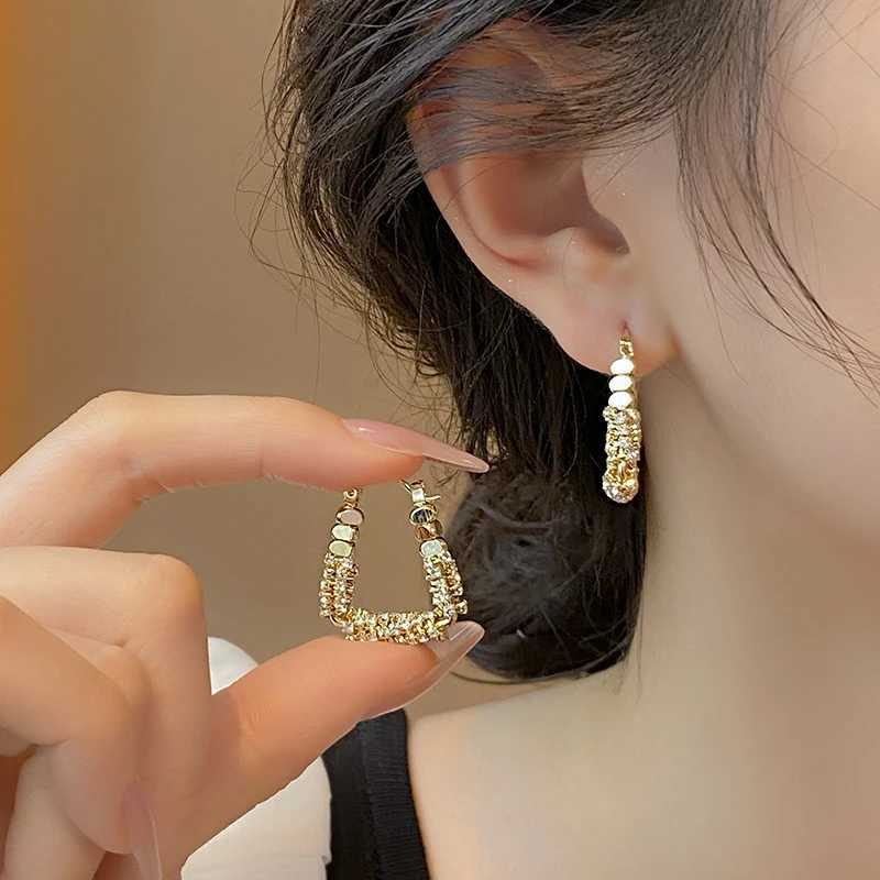 New Years Design Geometric Irregular Miniature Set Zircon Metal Earrings 2025 Womens Luxury Earrings Y250401