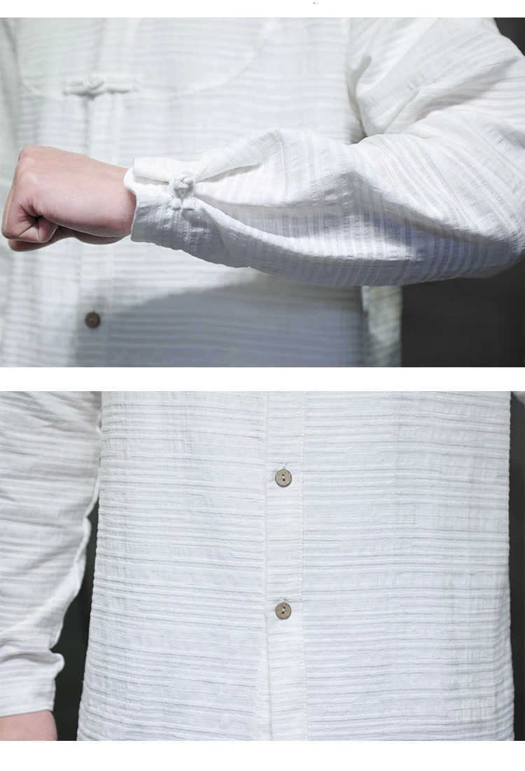 Chinese Style Cotton Linen Shirts for Man Tang Suit Top Traditional Hanfu Long Sleeve Tea Shirt Horse Coat Jacket For Men 250402