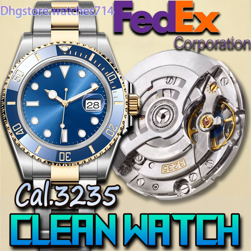 Mens Watch Designer Watches men Top Quality Clean Factory 41MM Cal.3235 Movement Mechanical Watch 904L Stainless Sapphire Ceramic ring Waterproof 10AT With FedeX