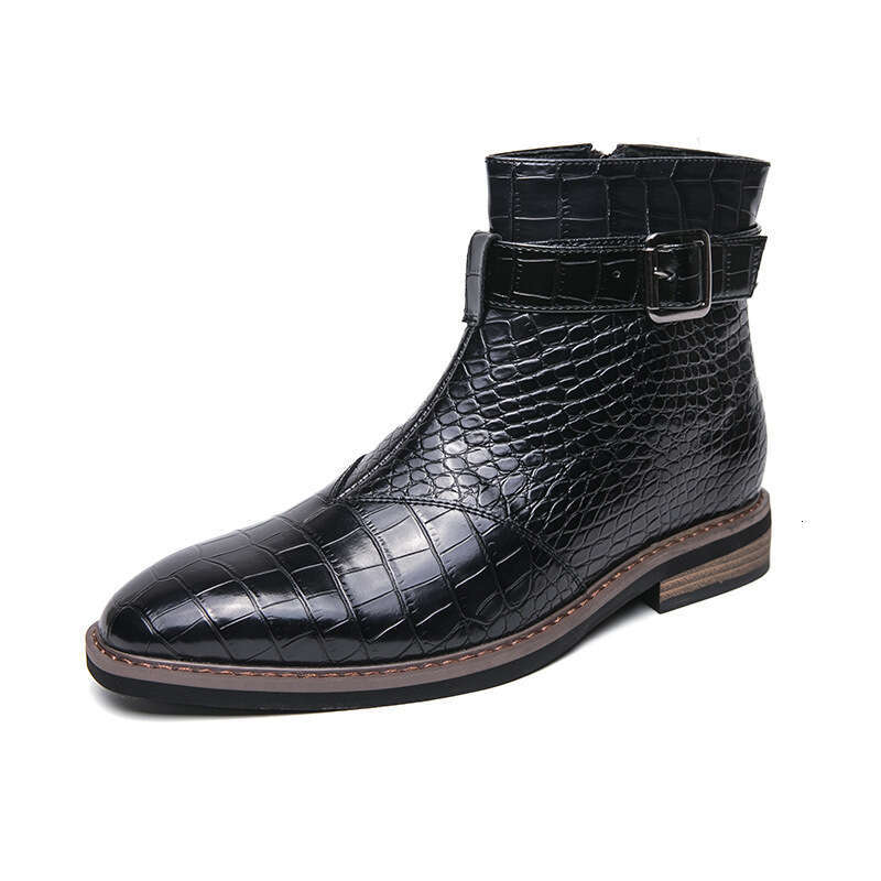 Large men's 2023 autumn and winter British pointed casual high top 38-46 size short boots