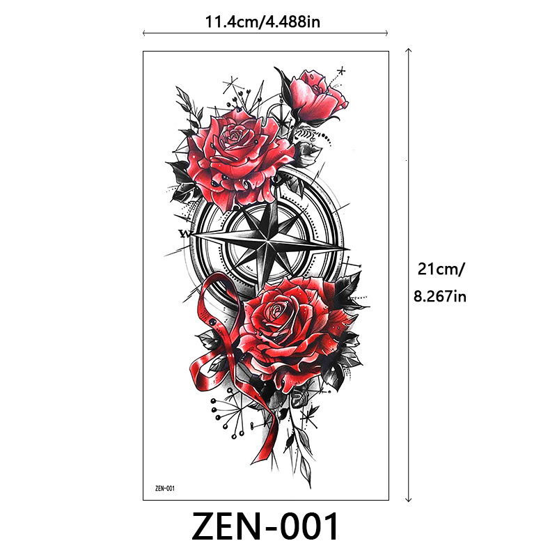 6pcs Small full arm tattoo sticker, half arm tattoo sticker, animal flower Halloween