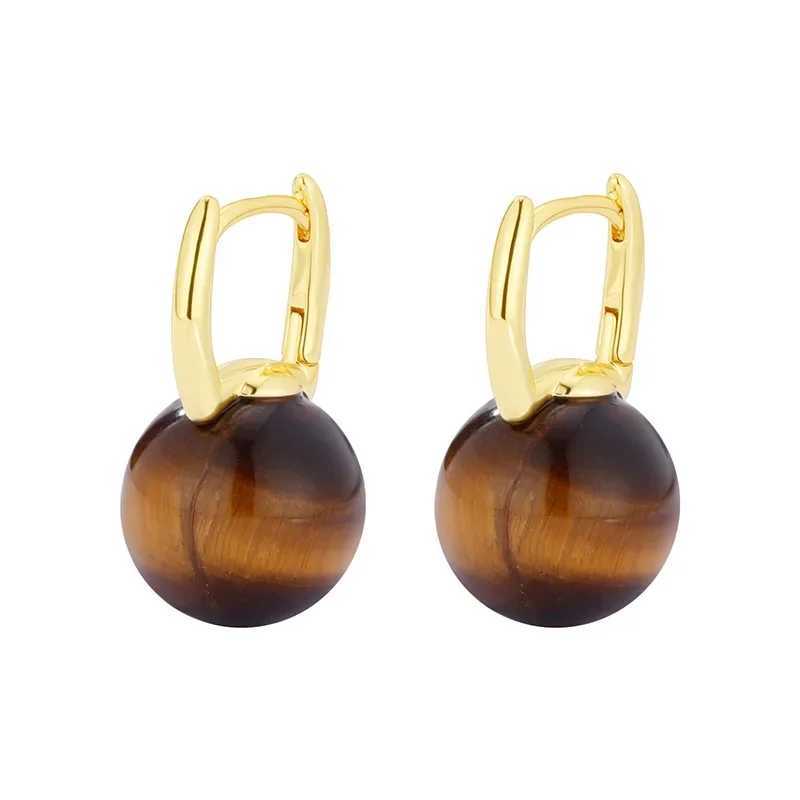 Unique and niche Meilard color scheme light luxury imitation tiger eye stone earrings for womens 2025 new earrings C251103