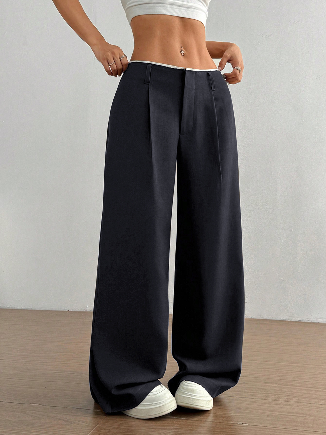 Smartly Styled Women's Businesswear Sleek Straight Legs with Secure Belted Detailing & Multiple Color Options--108