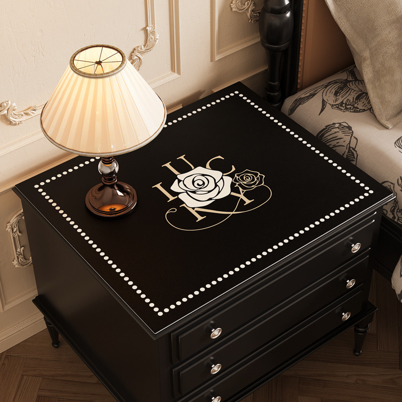 Leather Luxury High-end Bedside Table Protector Waterproof Dustproof Refrigerator Cover Washing Machine Mat ddmytues