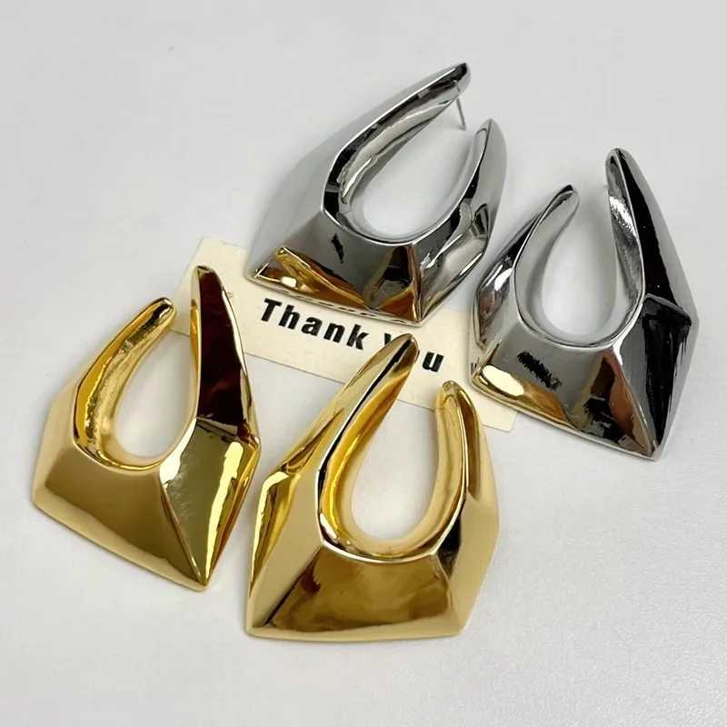 Exaggerated Metal Irregular Geometric Large Earrings for Women Europe and America Personality Party Vintage Jewelry Gifts Y250401