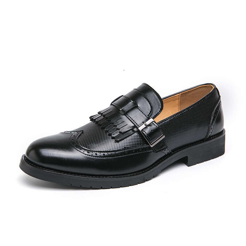Large men's tassel leather shoes, sizes 38-48, 2024 Spring and Autumn new business formal wear, one step groom's wedding shoes