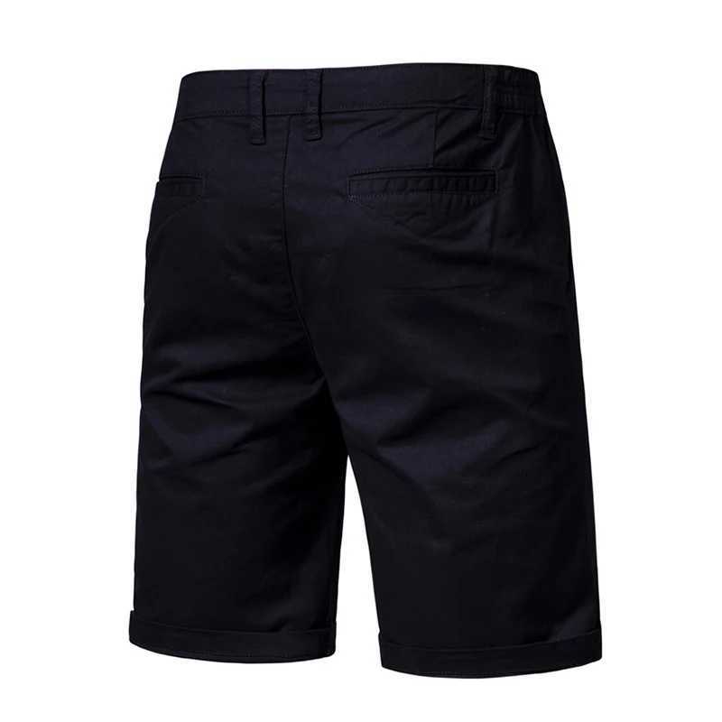 Summer Mens Shorts Straight Fit Kn-Length Short Suit Pant Solid Black Khaki Clothing dent Thin Colors Casual Shorts Man X250403