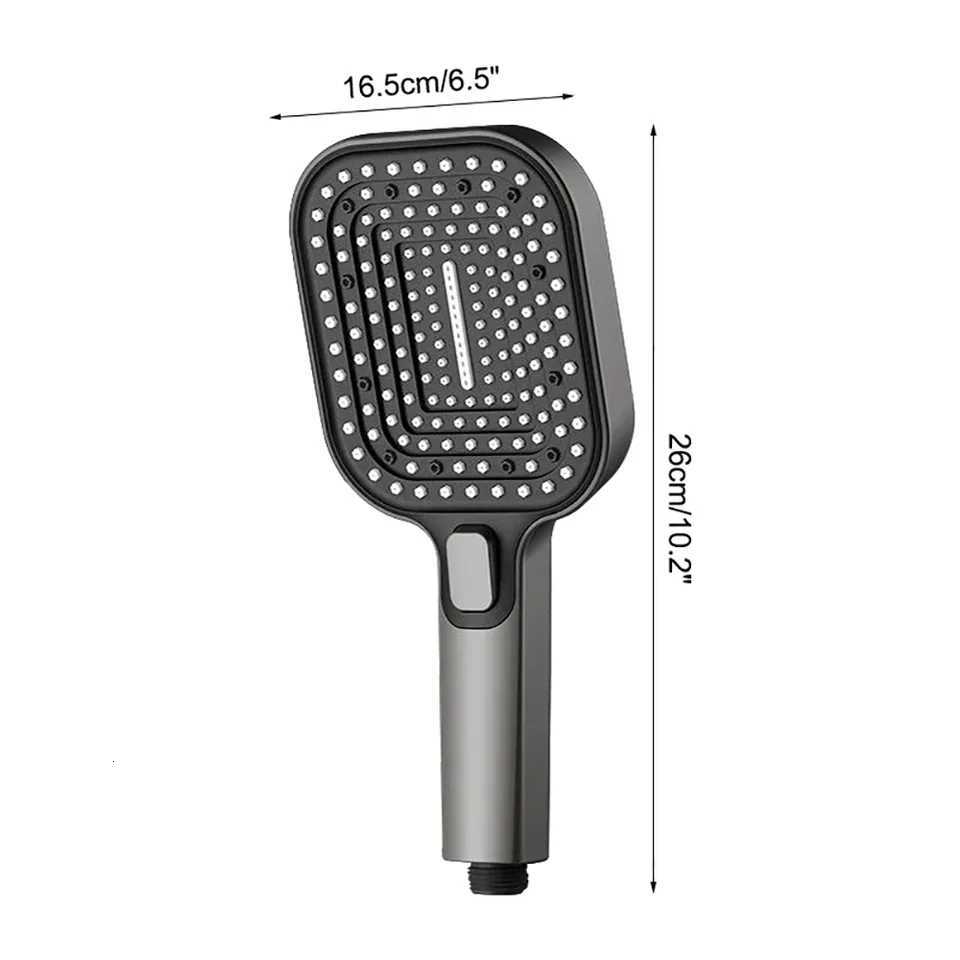Pressure Supercharge Handheld Shower Rain Water Conservation Shower Mixer Large Panel Rectangar Bathro Accessories Y251103