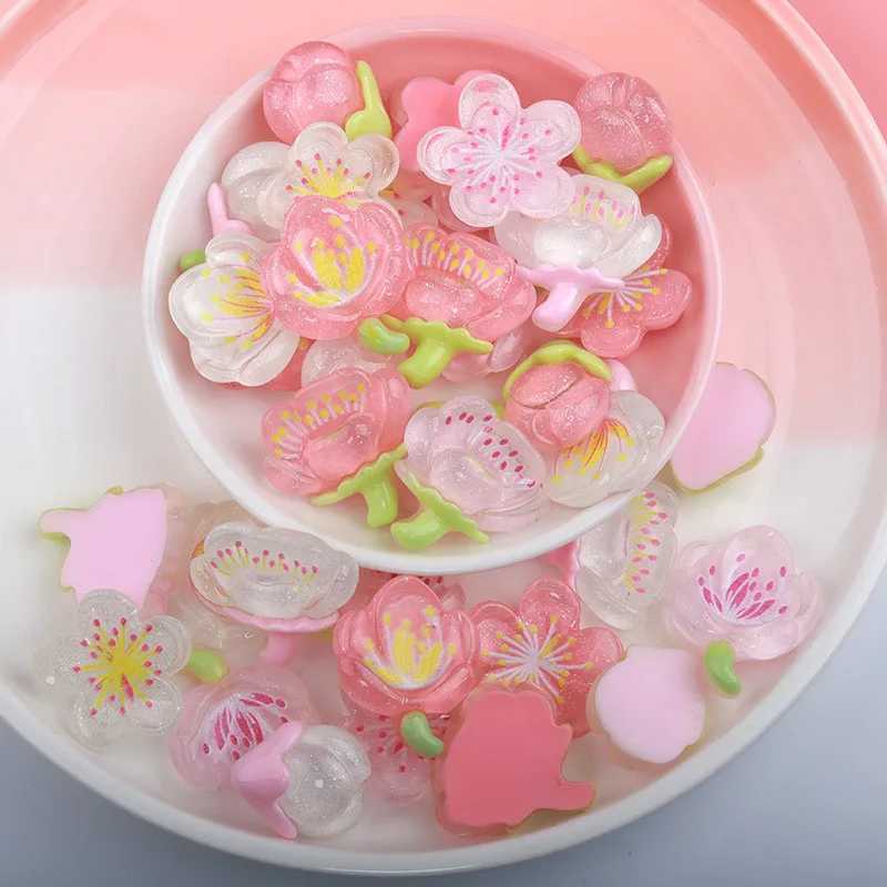 New Elegant Womens DIY Hole Shoes Charm Cute Cherry Blossom Shoes Accessories White Pink Full Match Shoes Decoration Fashion Bundle Z250402