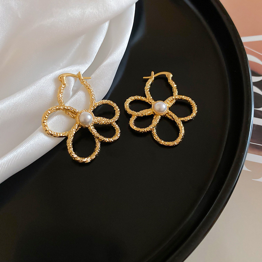 Delicate and Exquisite silver Flower Pearl for Women Simple Elegant High-end Feel S925 Silver Needle Lady Earrings Jewelry - view 7