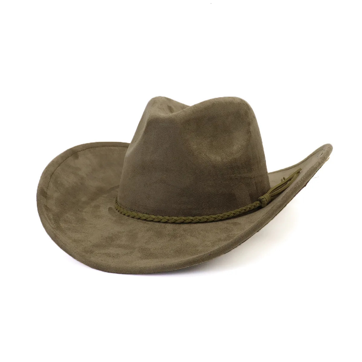 Vegan suede cowboy hat jazz panama unisex womens wide brim 251031