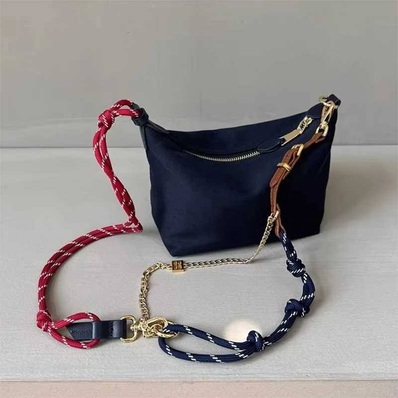 Womens Handbags Canvas Lunch Box Bag Ctrast Color Surf Rope Shoulder Messenger Bag Large Capacity Quality Dumpling Armpit BagXJ251103