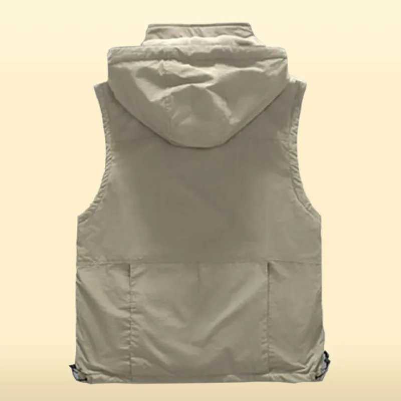Winter Fall Velvet Thermal Waistcoat Outdoor Hooded Stand Collar Hiking Trekking Sports Vest Windproof Fishing Outerwear Jacket X250403