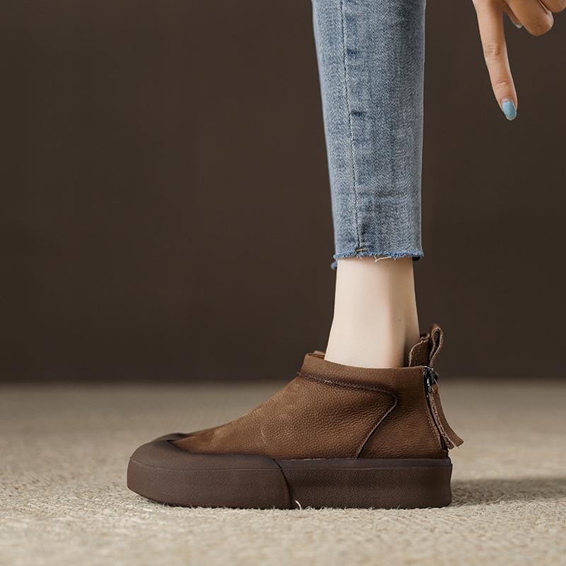 Women Casual Shoes:Thick Sole High-top Early Spring New Product Soft Retro Style Versatile,Khaki/Grey/Yellow,