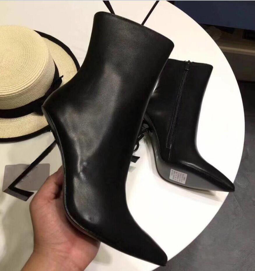 With Box Brand Woman Wedding Shoes High-heeled Real Leather Boots Winter Boots Fashion Pumps High Heels Designer Boots