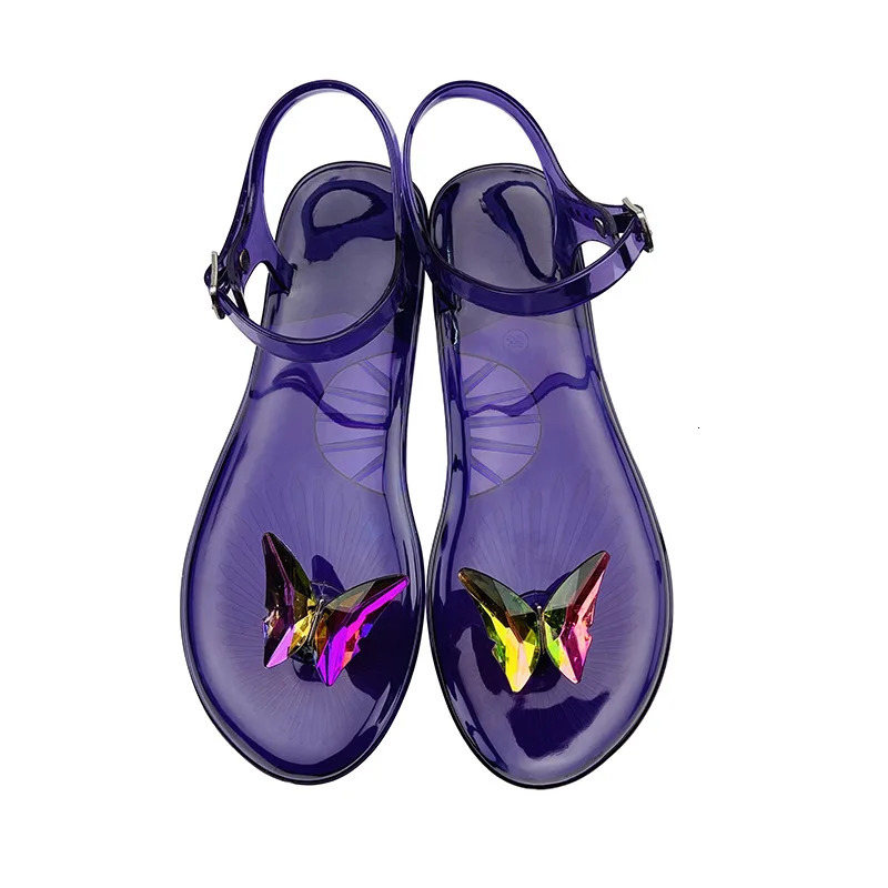 Jelly Sandals with Butterfly Slippers Fashionable PVC Beach Sandals Summer Fashion 250401