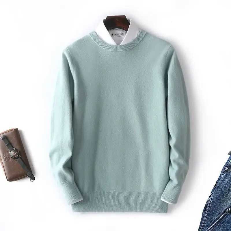 Super Soft Woolen Sweater Mens Loose Round Neck Sweater Solid Color Simple Warm Knitted Shirt Business Casual UnderlayT251103